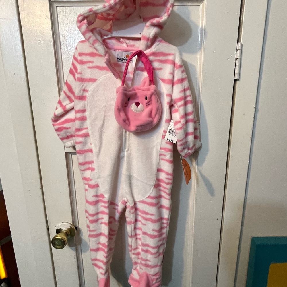 Baby Grand Pink White Halloween Costume 18 Month Old Toddler NWT w Tail & Bag